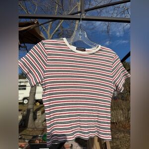 Brandy Melville ribbed striped crop top